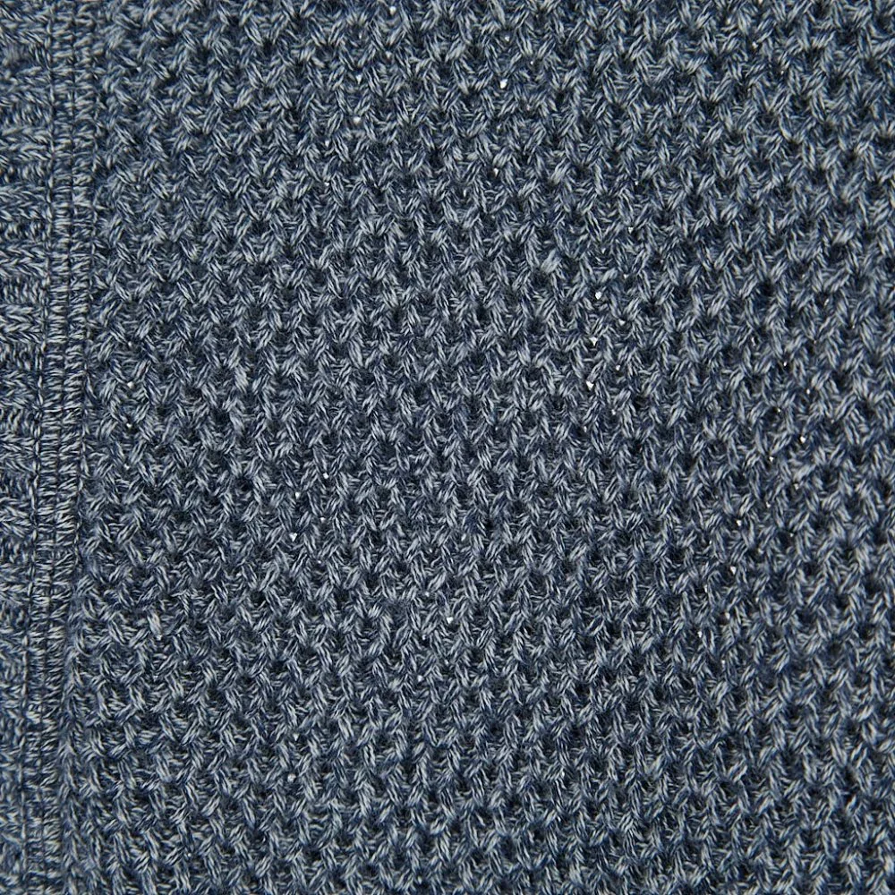 Carbon 2 Cobalt Knit Henley Sweater Blue Gray Ribbed Chunky 155133 Men's Large